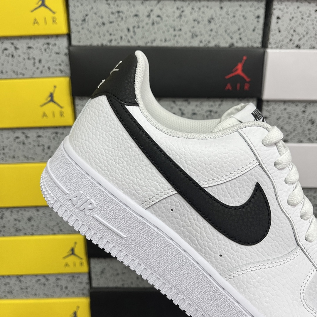 Nike Air Force 1 Low '07 White Black Pebbled Leathe - Image 9