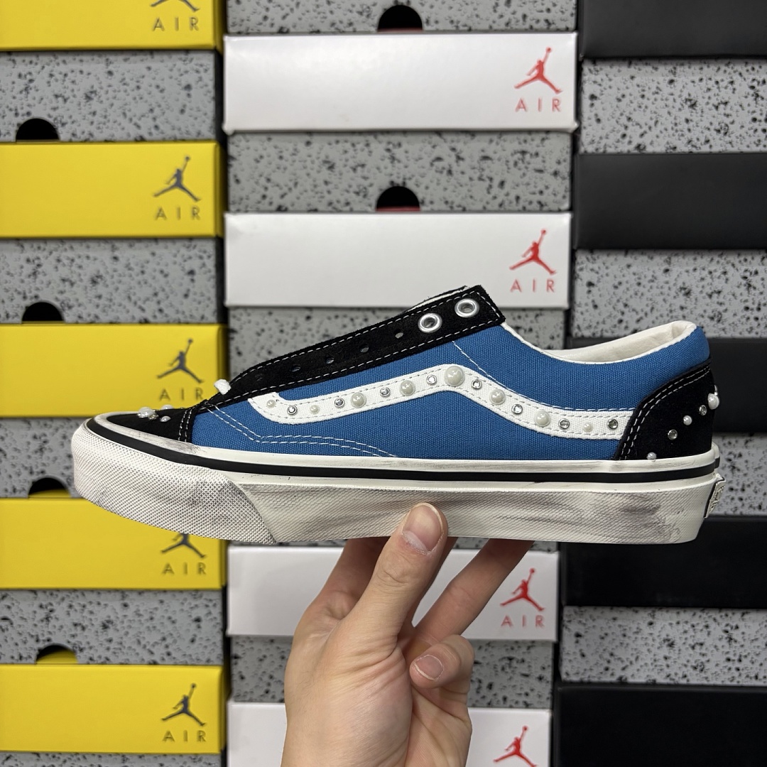 Vans LX Old Skool 36 Pearlized Pack Black Navy VN000E8VYA6 Bead Stud - Image 4