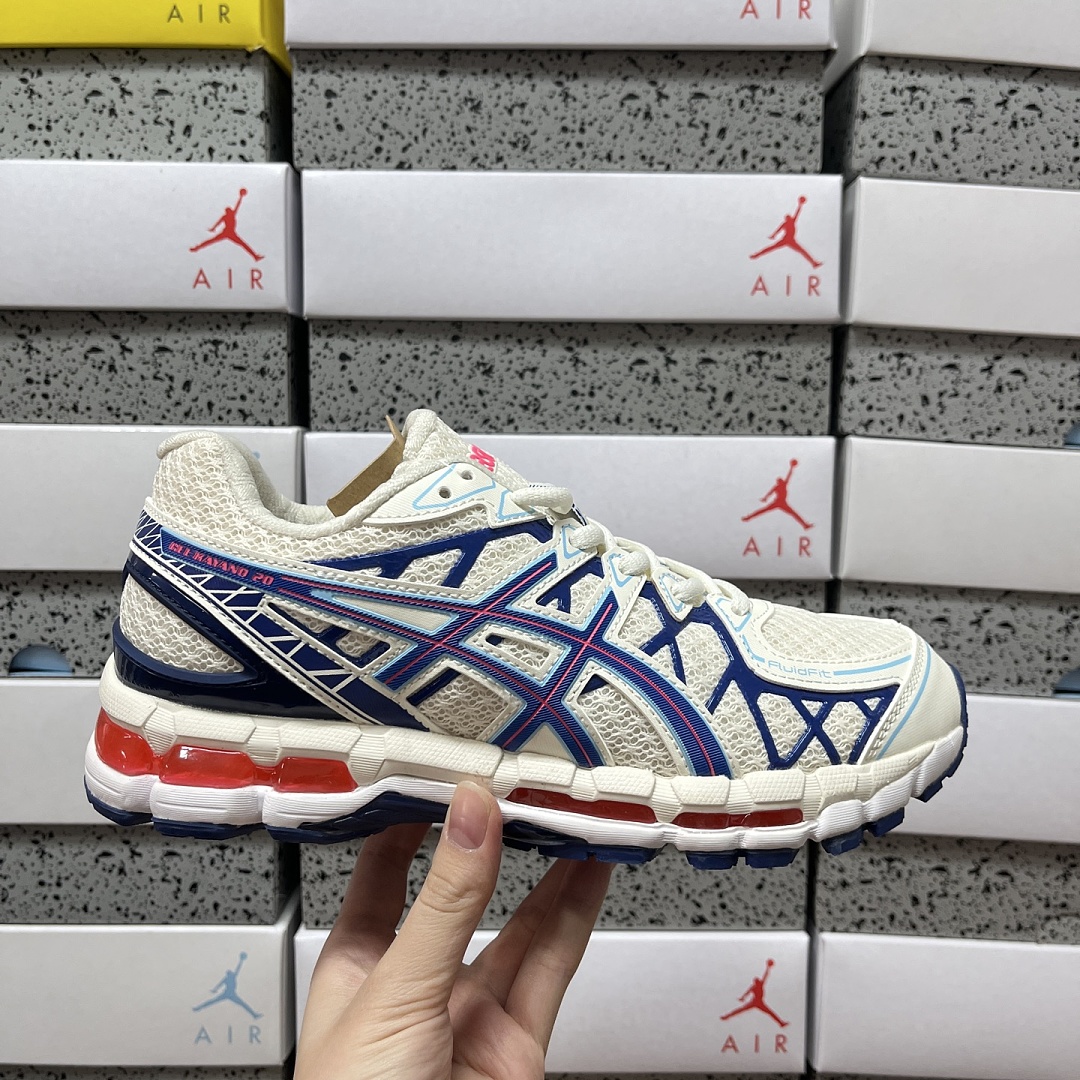 ASICS Gel-Kayano 20 (Cream Blue Red) - Image 4