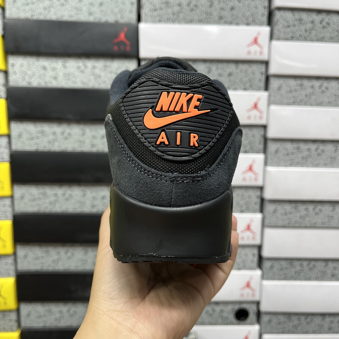 Nike Air Max 90 Black Metallic Cool (Grey Orange) - Image 3