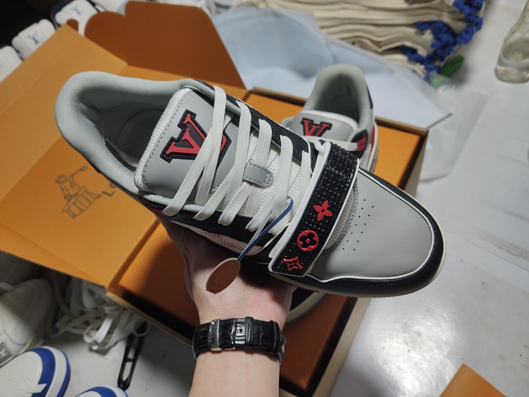 Louis Vuitton LV Trainer Red Black Velcro Strap - Image 2