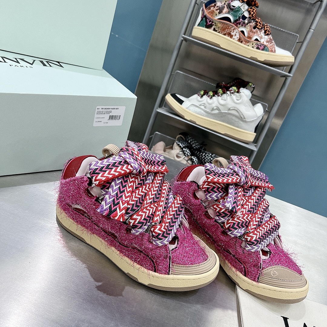 Lanvin FoShan Batch Lanvin Leather Curb Sneakers Three Generations - Image 43