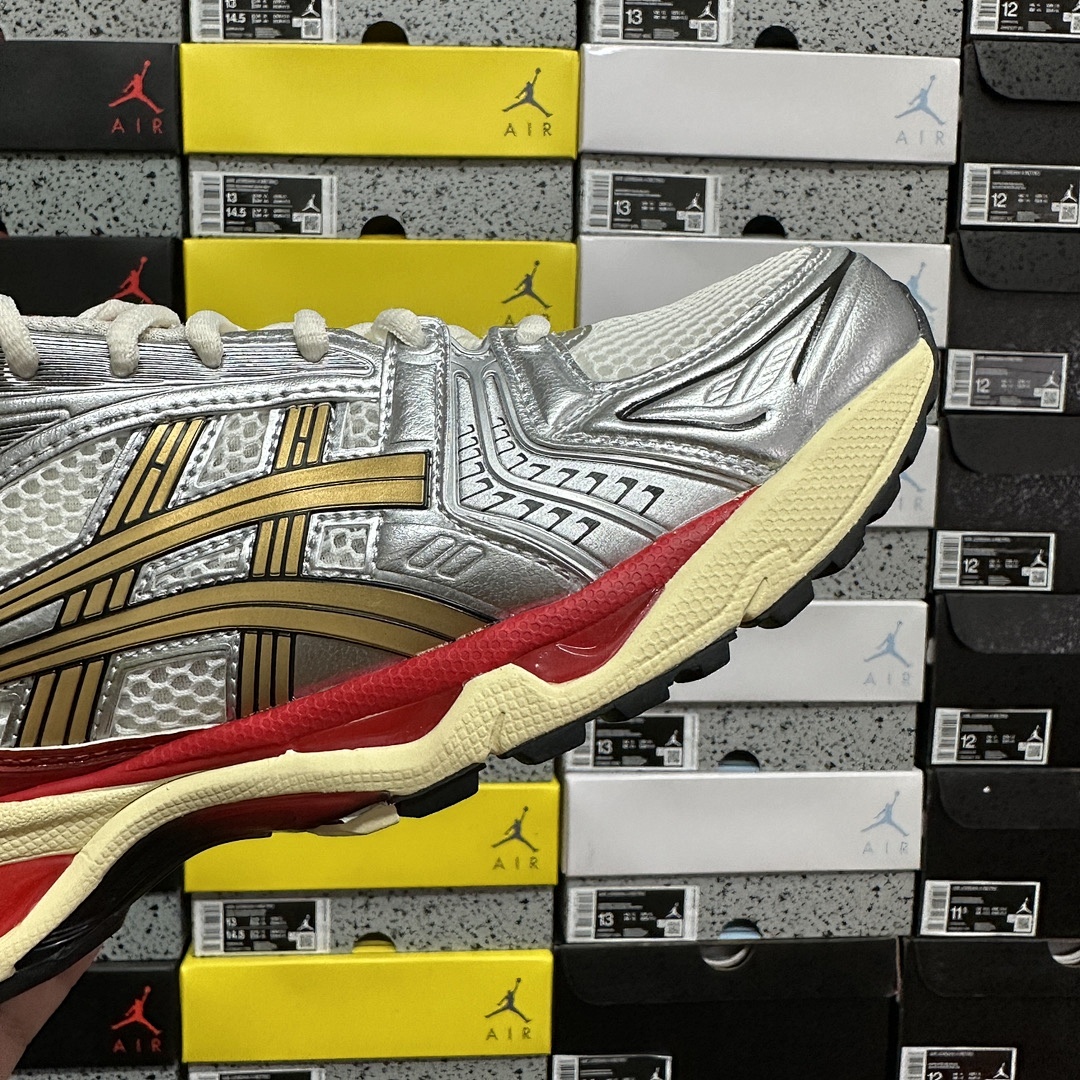 ASICS Gel-Kayano 14 Sneaker Politics Just Say No 1203A692-100 Collab (White Silver Red) - Image 3