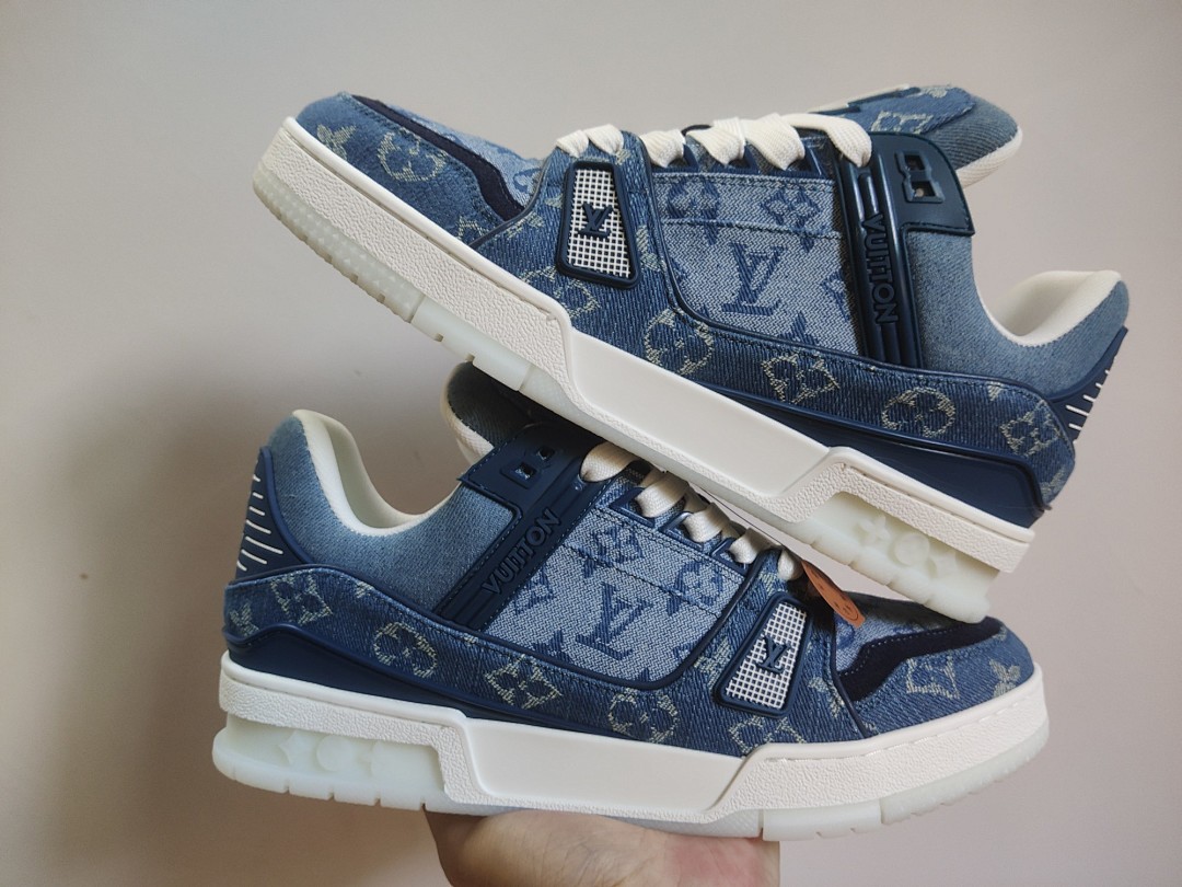Louis Vuitton LV Trainer Denim Monogram Classic (Blue) - Image 8