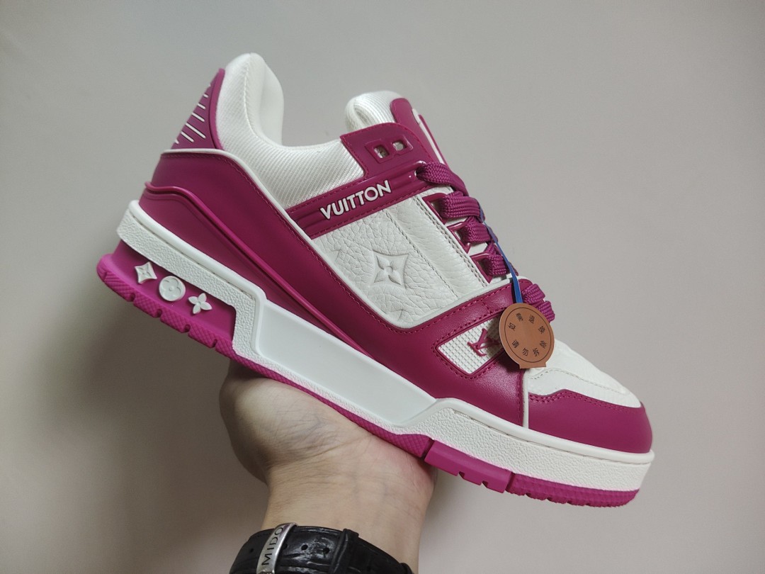 Louis Vuitton LV Trainer White Fuchsia - Image 4