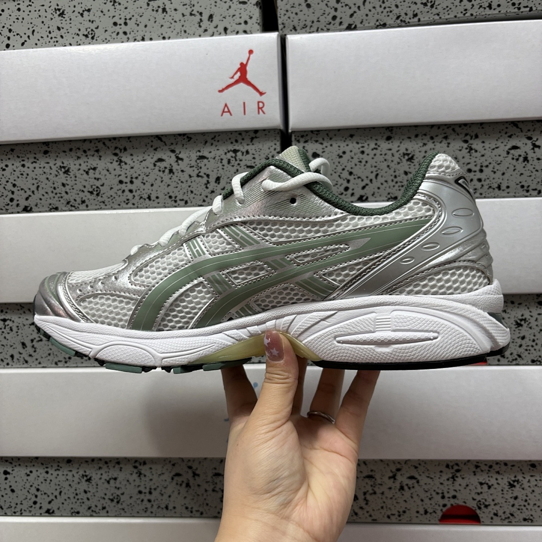 ASICS Gel-Kayano 14 White Pure Silver Slate Grey Sage - Image 2