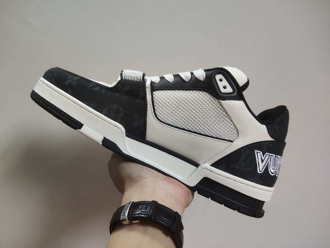 Louis Vuitton LV Trainer Velcro Strap Monogram Denim (Black White) - Image 2