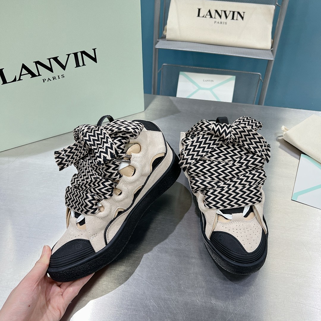 Lanvin FoShan Batch Lanvin Leather Curb Sneakers Three Generations - Image 6