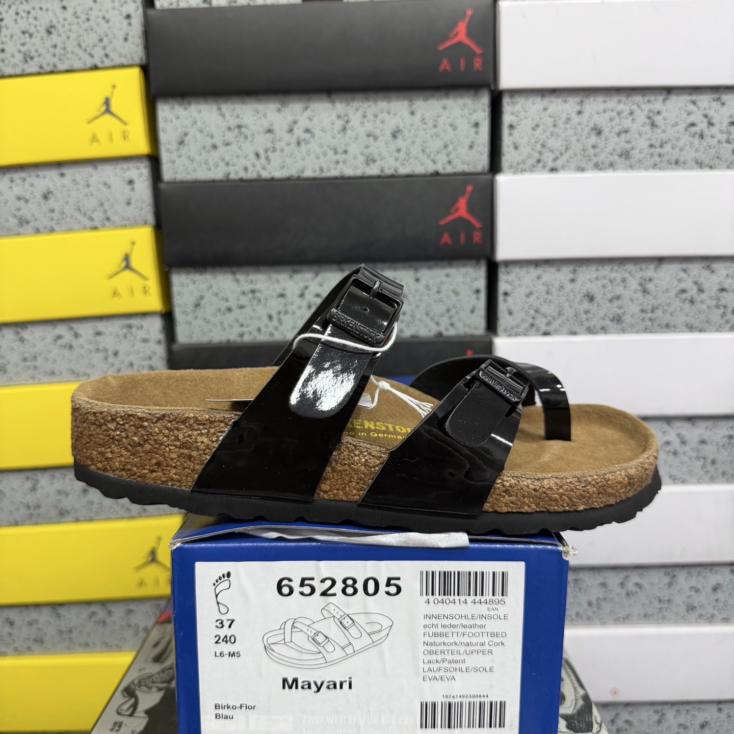 Birkenstock Birken Arizona Birkibuc Double Buckle Flip Flops Black (Gloss Surface) - Image 10