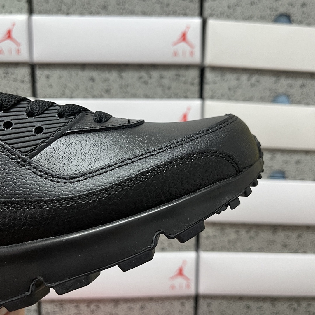 Nike Air Max 90 Leather Triple Black CZ5594-001 - Image 8