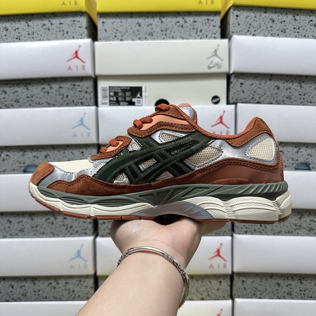 ASICS Gel-NYC Oatmeal Forest (Green Orange) - Image 3