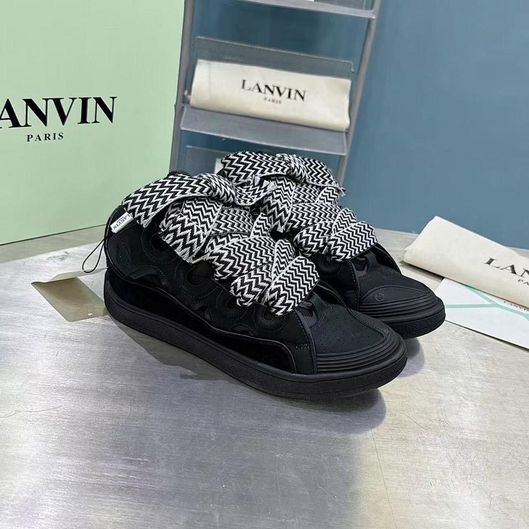 Lanvin FoShan Batch Lanvin Leather Curb Sneakers Three Generations - Image 7