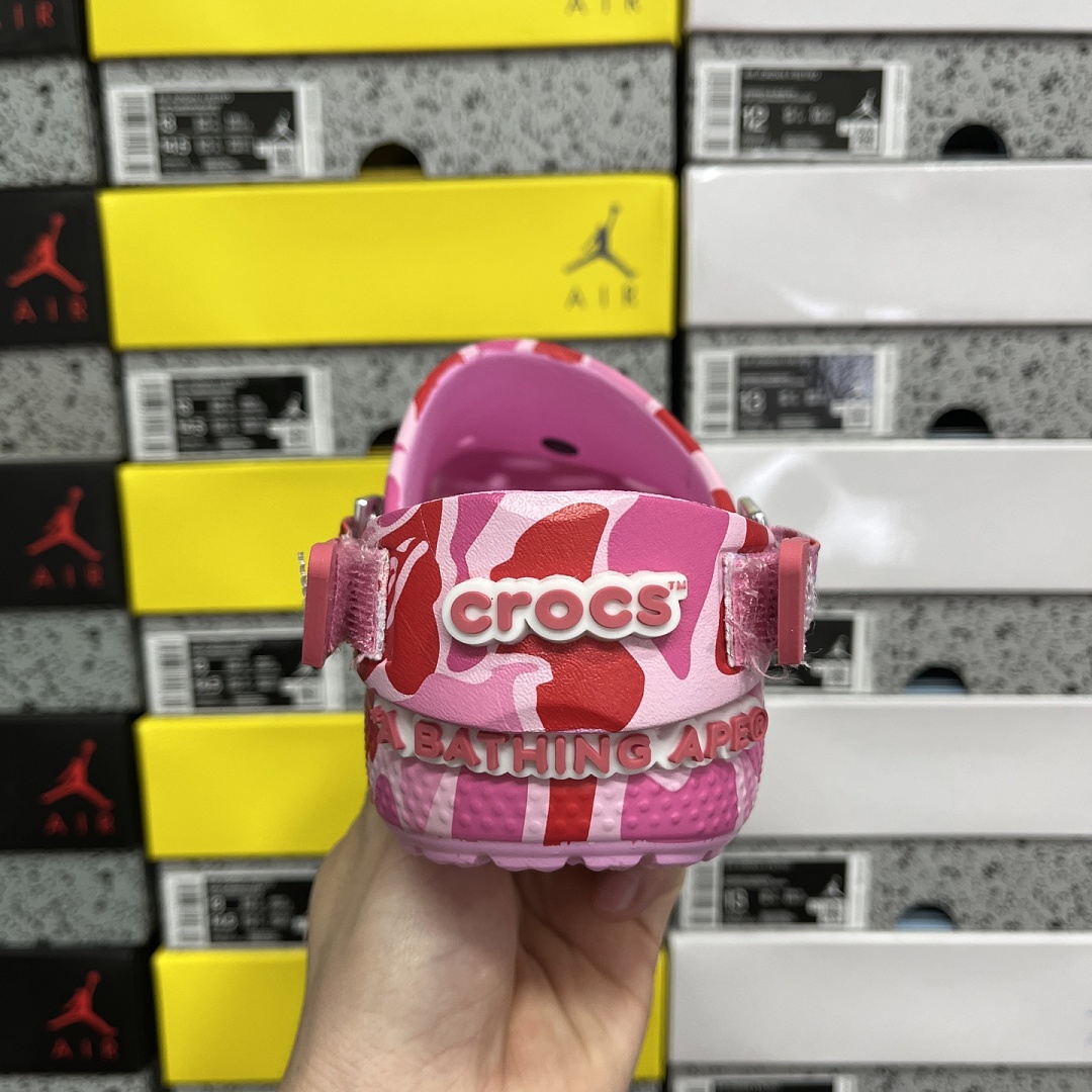 Crocs Classic Clog A Bathing Ape ABC Camo Pink Print - Image 4
