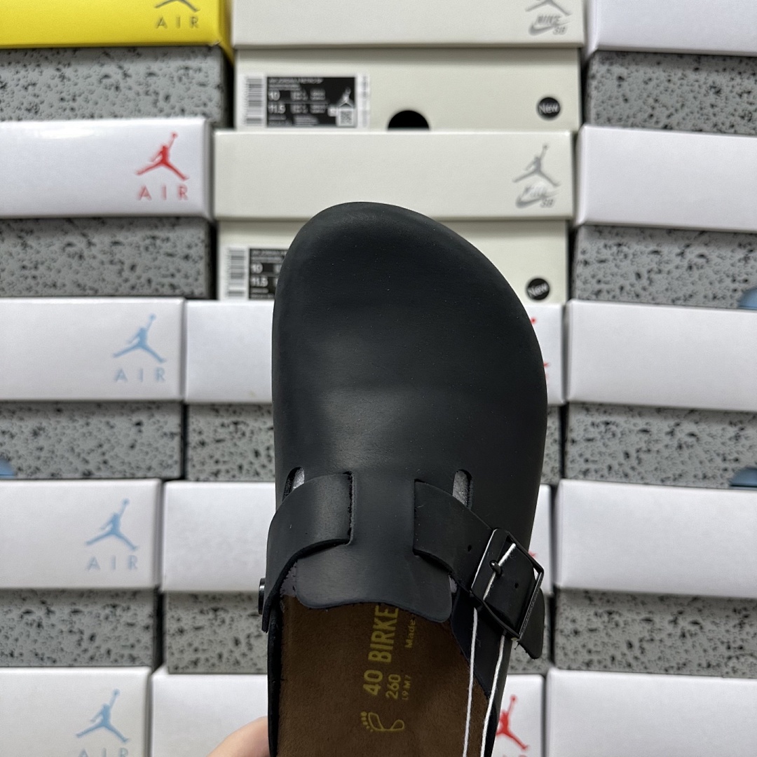 Birkenstock Birken Boston Soft Footbed Black Leather - Image 9