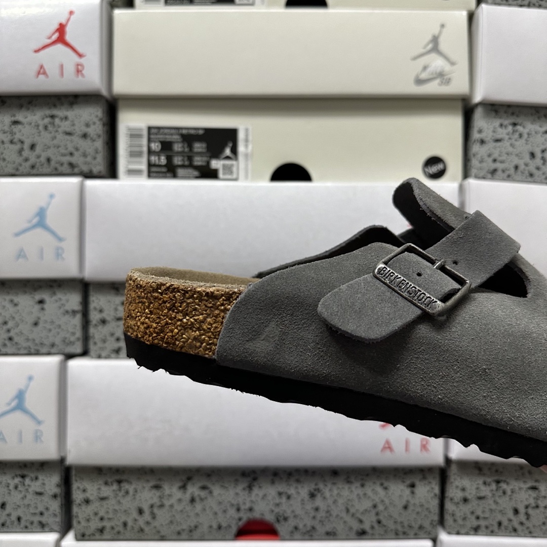 Birkenstock Birken Boston Soft Footbed Dark Grey Suede (Thick Leather) - Image 5