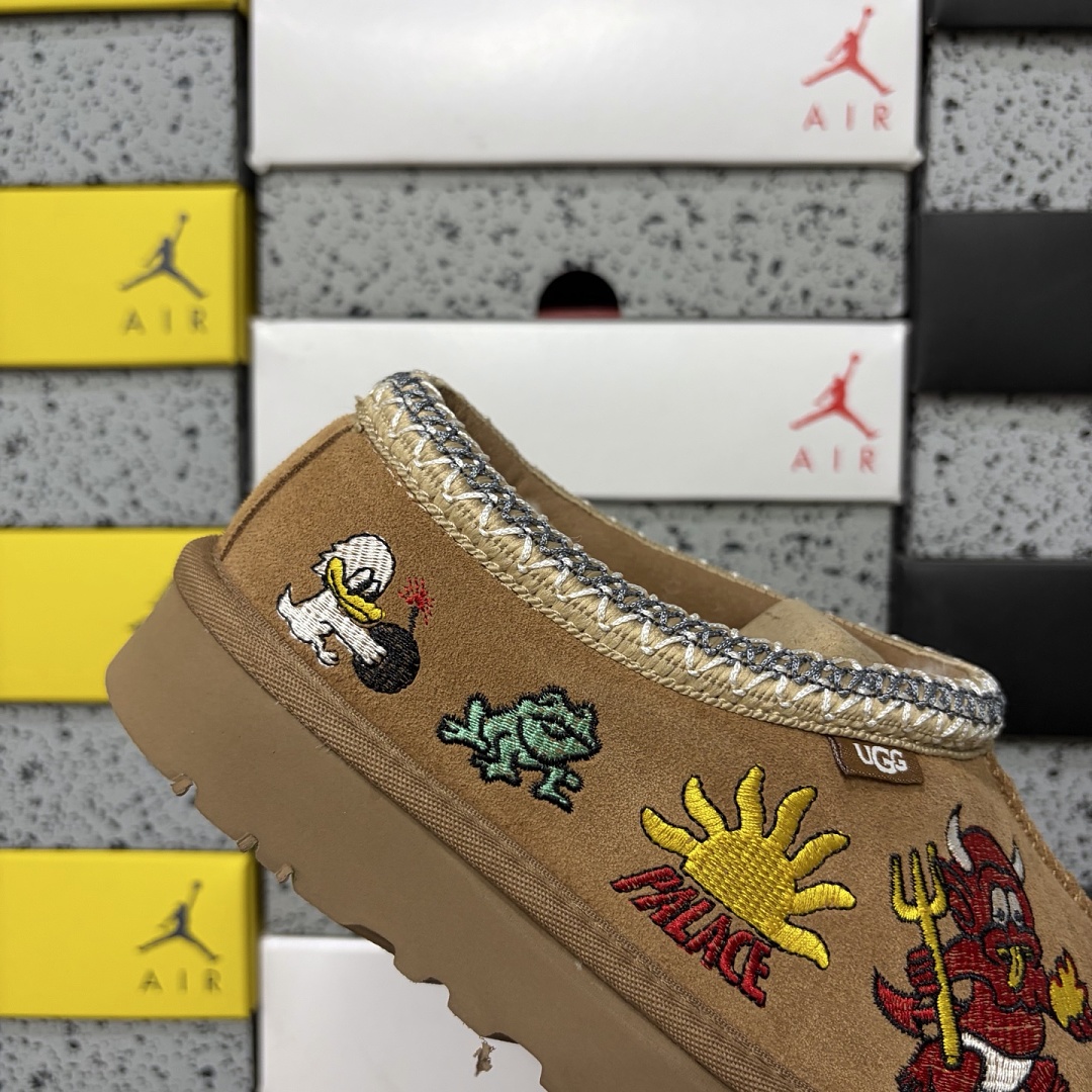 UGG Tasman Thin Sole Ethnic Khaki Embroidered -2553 - Image 9