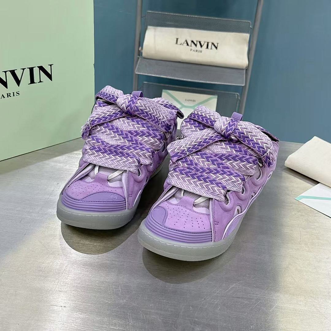 Lanvin FoShan Batch Lanvin Leather Curb Sneakers Three Generations - Image 9