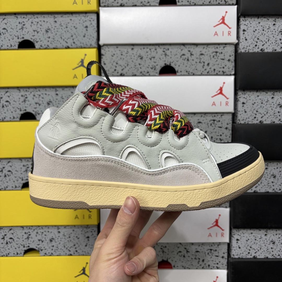 Lanvin Leather Curb Off White Suede Gum Sole DRAG‑A20 - Image 9