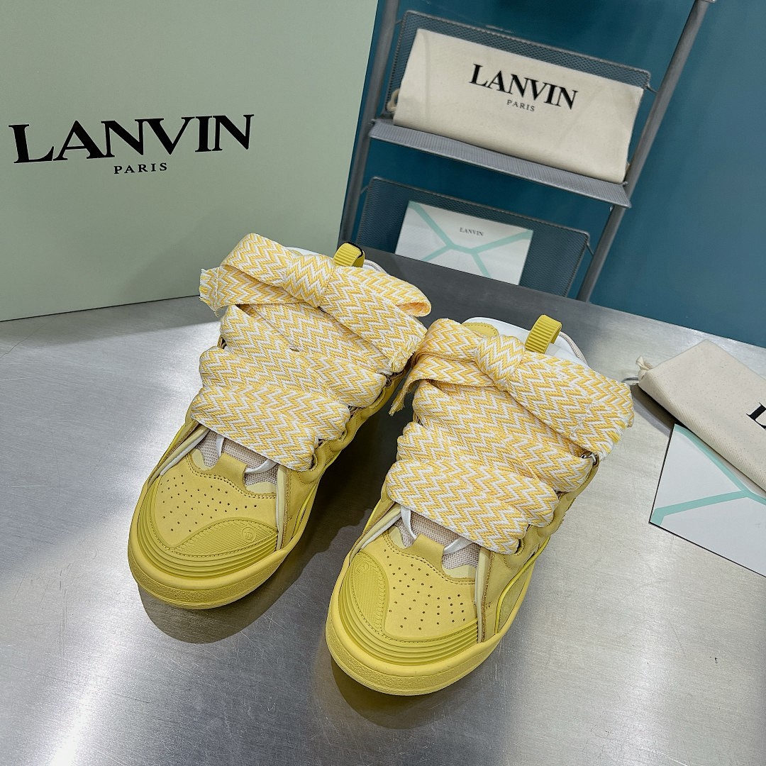 Lanvin FoShan Batch Lanvin Leather Curb Sneakers Three Generations - Image 9