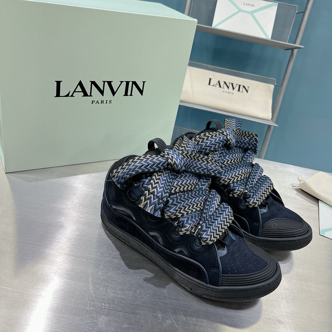 Lanvin FoShan Batch Lanvin Leather Curb Sneakers Three Generations - Image 8