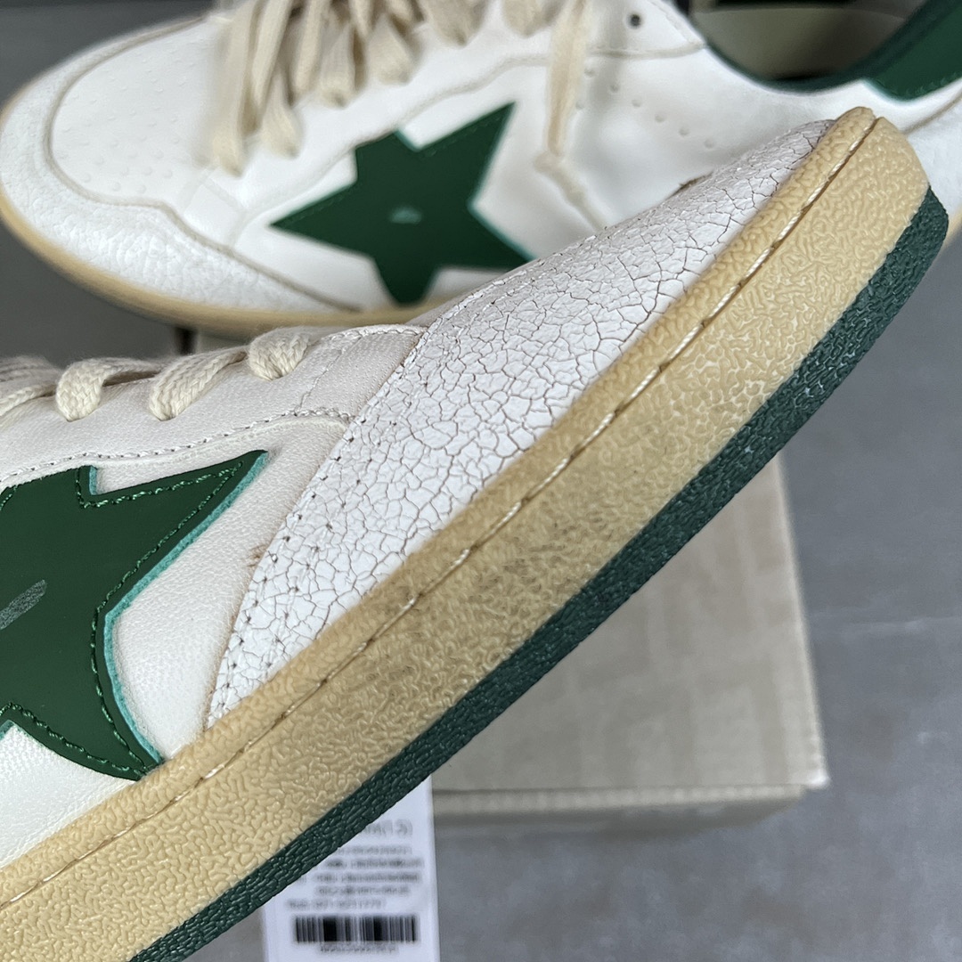 Golden Goose Deluxe Brand White Leather Green Star - Image 8