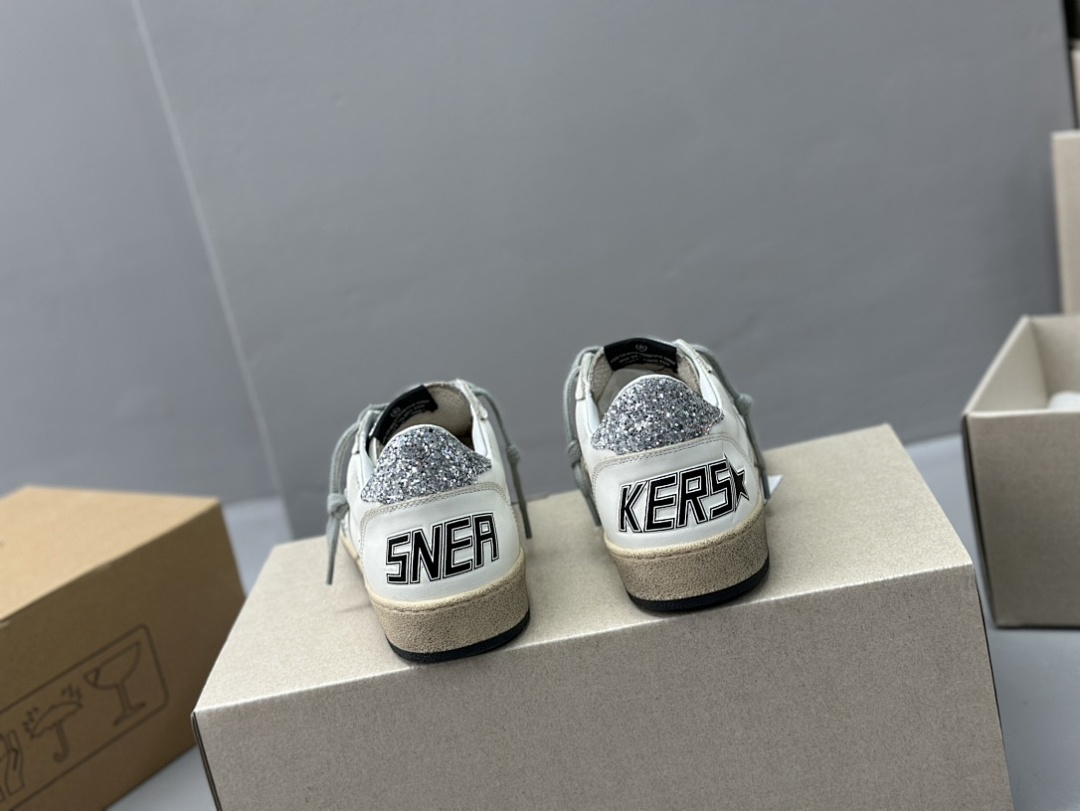 Golden Goose Deluxe Brand White Leather Silver Star - Image 6