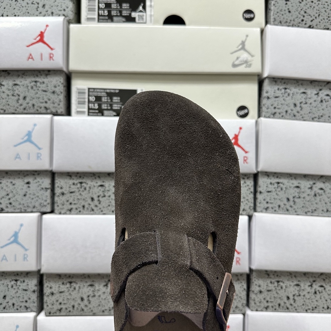 Birkenstock Birken Boston Soft Footbed Khaki Suede (Thick Leather) - Image 7