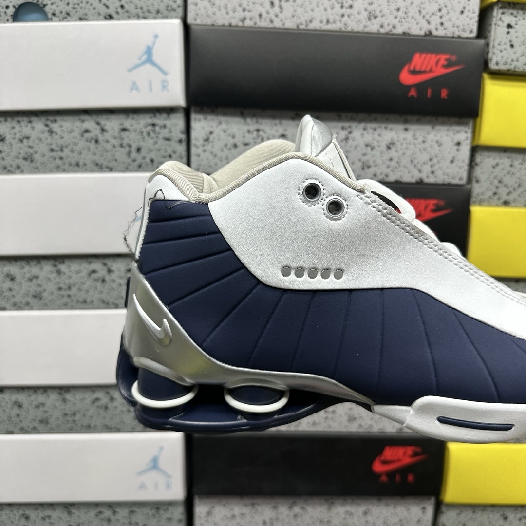 Nike Shox BB4 (White Silver Navy) - Image 6