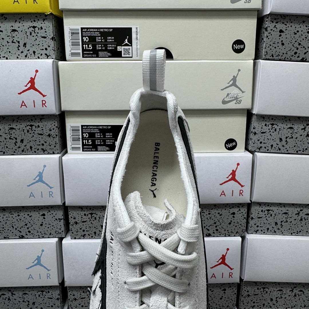 Balenciaga Speedcat Suede (Distressed White Black) - Image 6