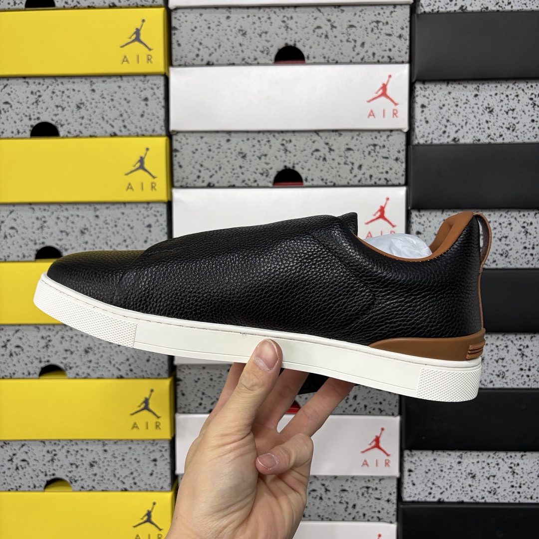 Zegna Deerskin Triple Stitch (White Black Brown) - Image 9
