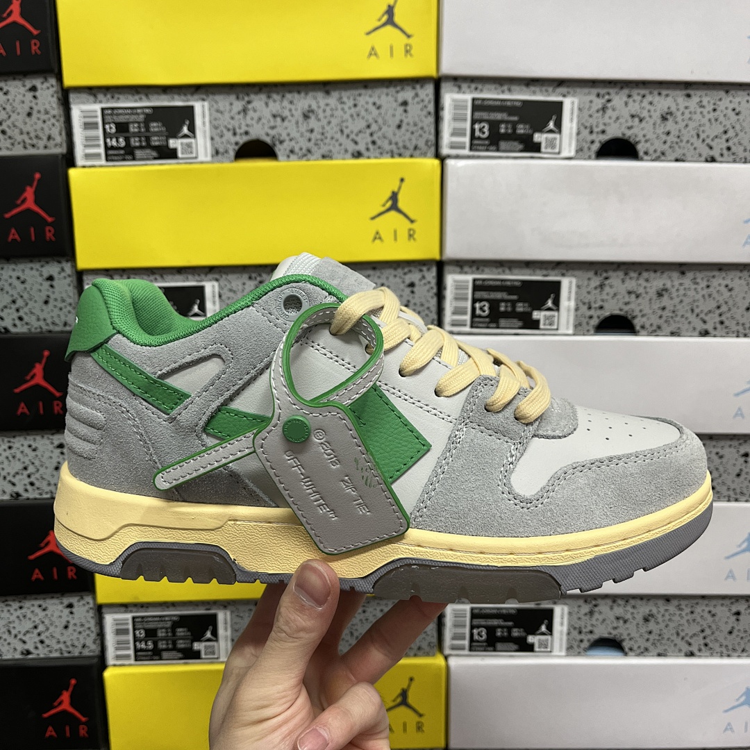 Off-White Out Of Office OOO Low Tops (Light Grey Green) - Image 10