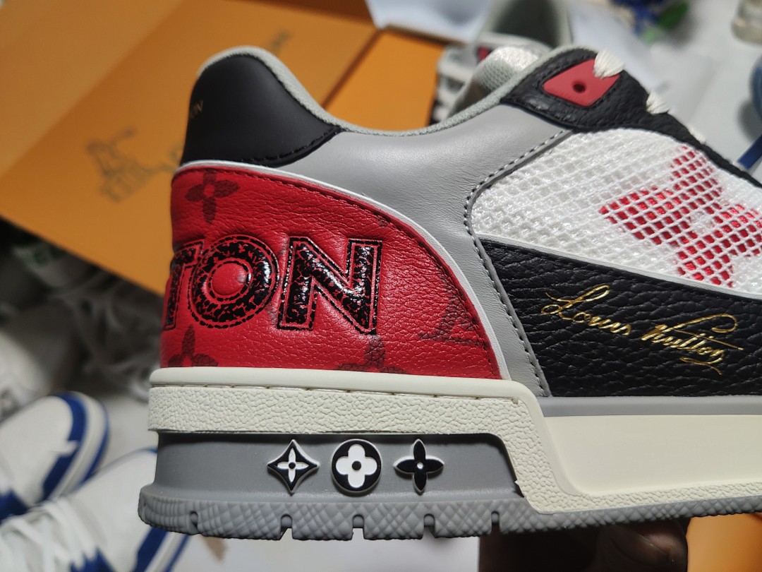 Louis Vuitton LV Trainer Red Black Velcro Strap - Image 3