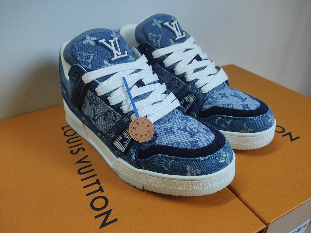 Louis Vuitton LV Trainer Denim Monogram Classic (Blue) - Image 4