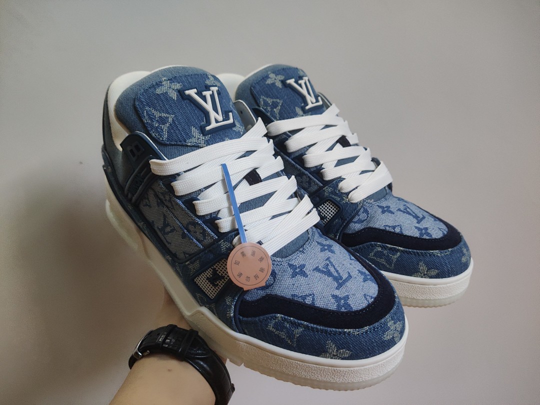 Louis Vuitton LV Trainer Denim Monogram Classic (Blue) - Image 6