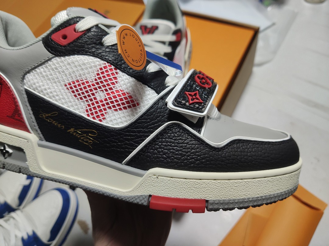 Louis Vuitton LV Trainer Red Black Velcro Strap - Image 6