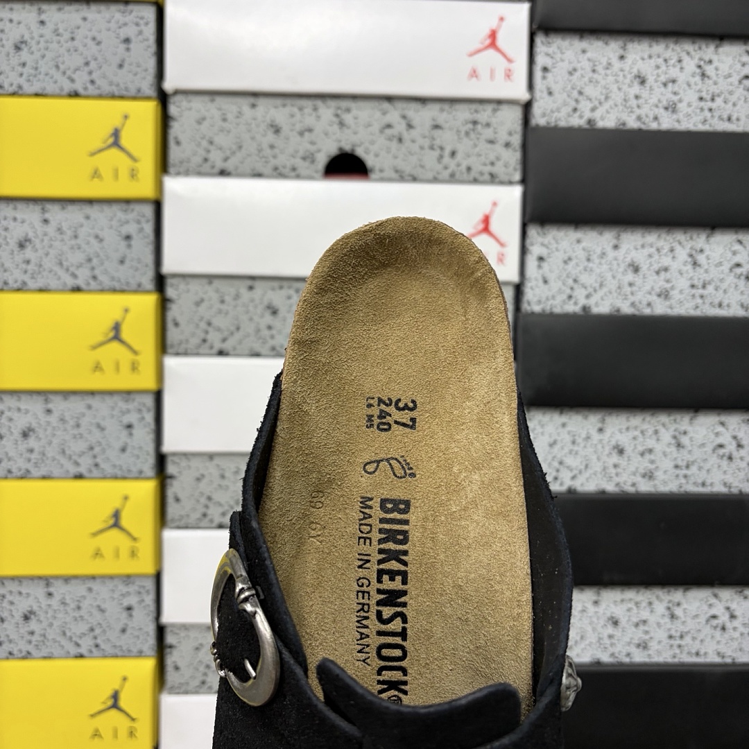 Birkenstock Birken Boston Soft Footbed Black Metallic Buckle - Image 9