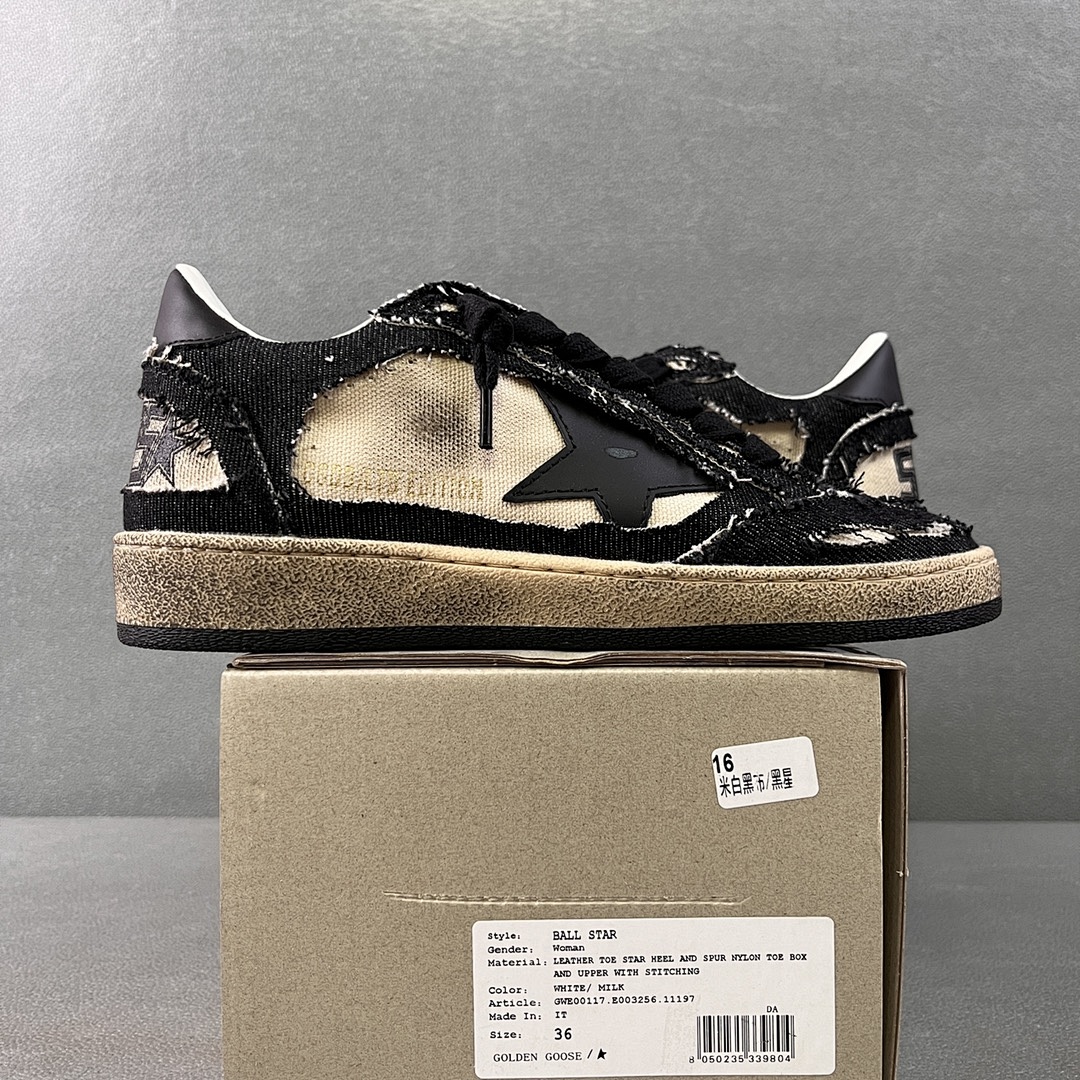 Golden Goose Deluxe Brand Off White Black Canvas Star