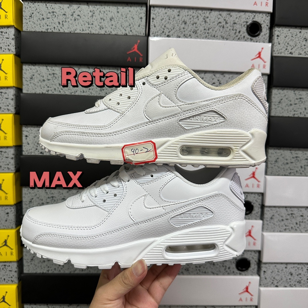 Nike Air Max 90 Leather Triple White CZ5594-100 - Image 5