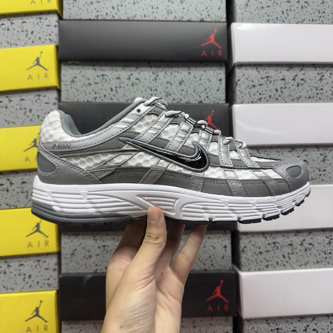 Nike P-6000 White Metallic Cool (Grey Black) - Image 4