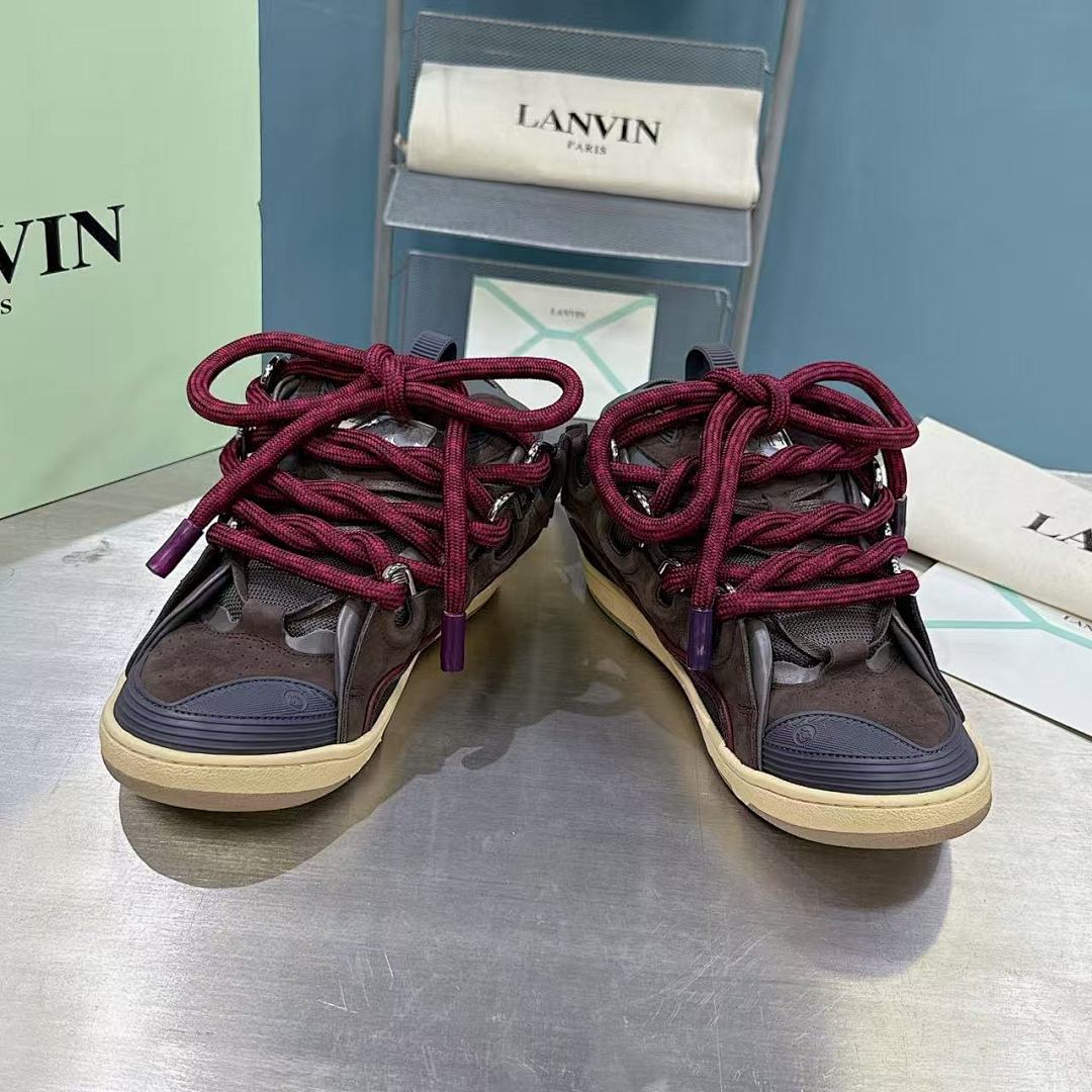 Lanvin FoShan Batch Lanvin Leather Curb Sneakers Three Generations - Image 9