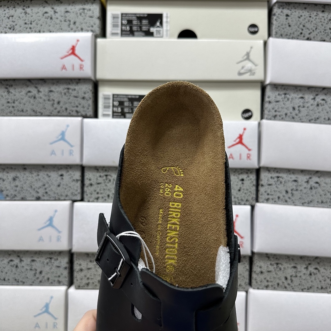 Birkenstock Birken Boston Soft Footbed Black Leather - Image 3