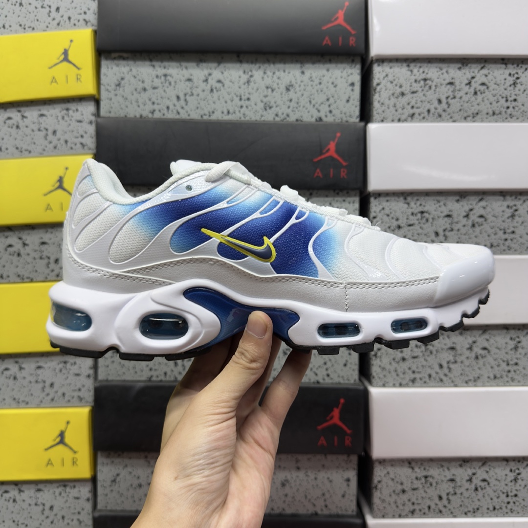 Nike Air Max Plus Spray Paint Swoosh White Blue DX8962-100 - Image 5