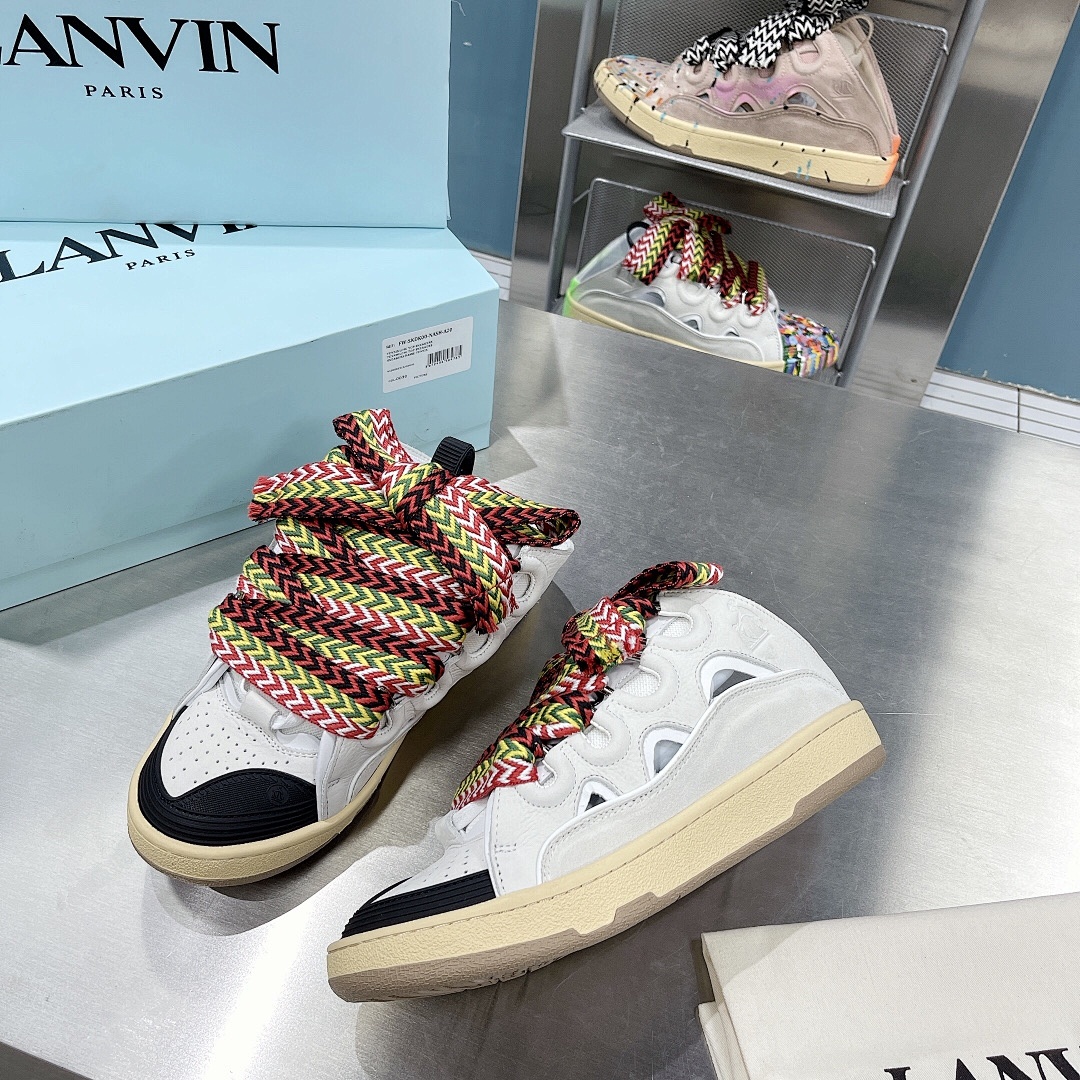 Lanvin FoShan Batch Lanvin Leather Curb Sneakers Three Generations - Image 15