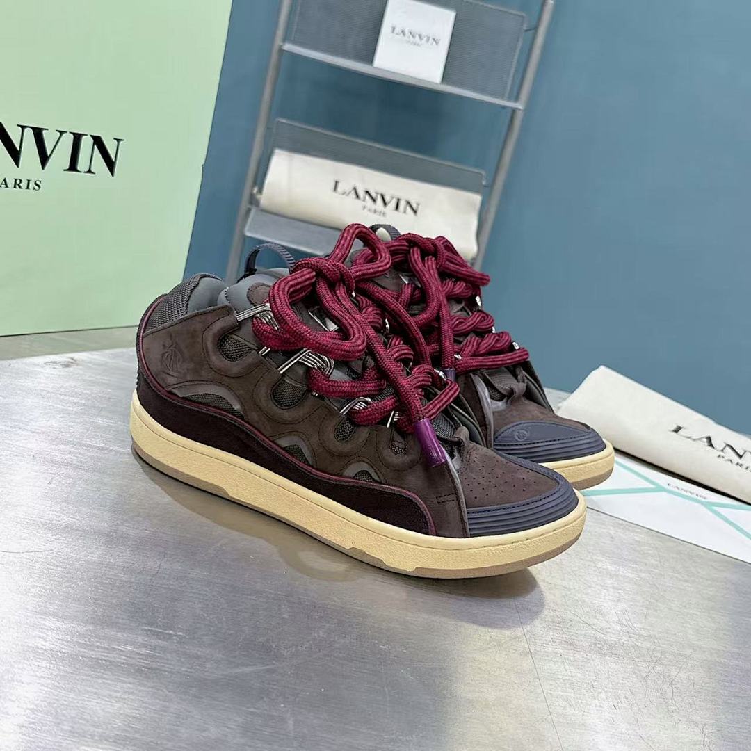 Lanvin FoShan Batch Lanvin Leather Curb Sneakers Three Generations - Image 2