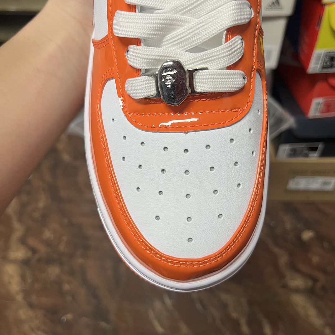 Bape A Bathing Ape Bape Sta Low Orange White 8 - Image 9