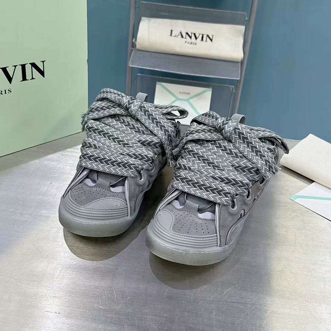 Lanvin FoShan Batch Lanvin Leather Curb Sneakers Three Generations - Image 8