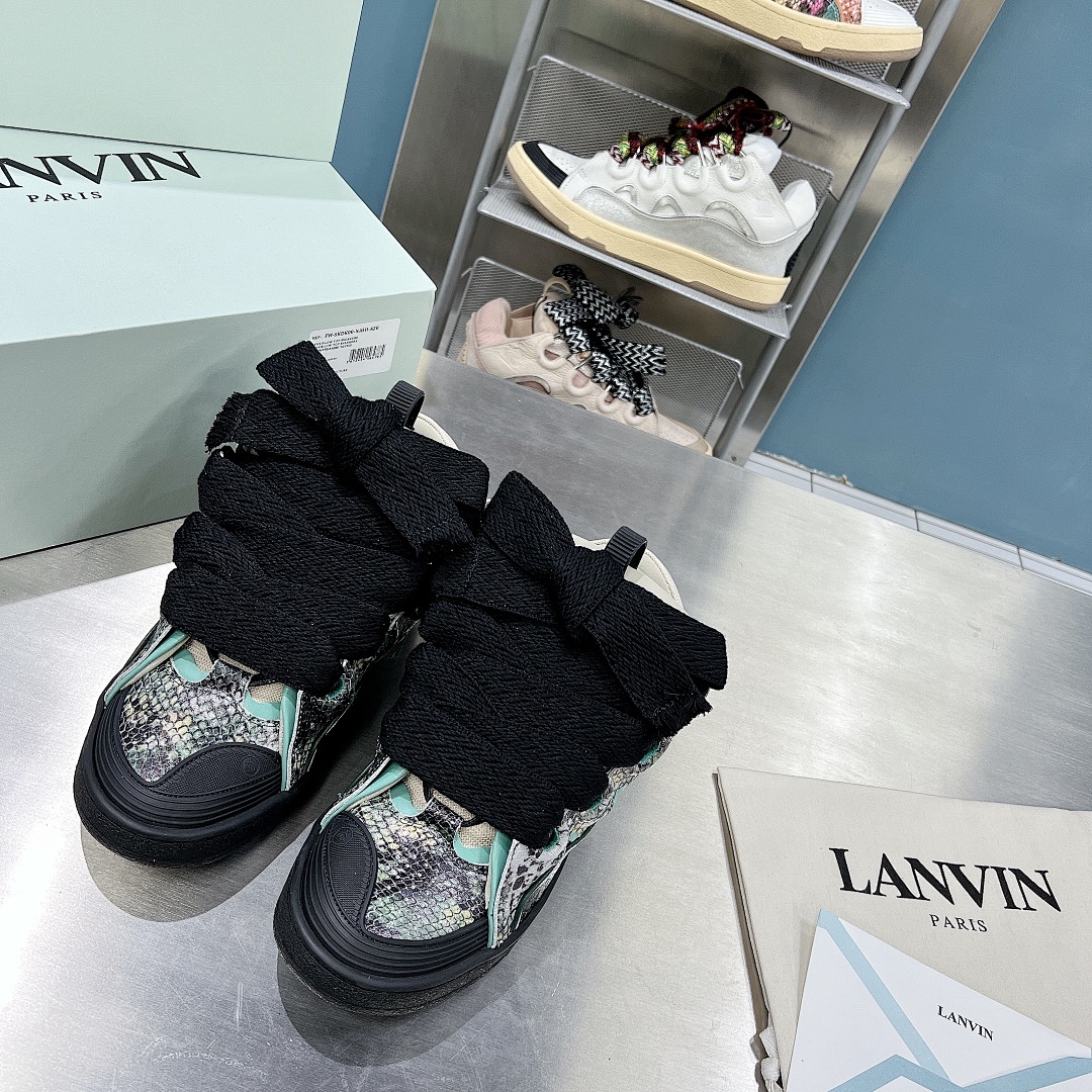 Lanvin FoShan Batch Lanvin Leather Curb Sneakers Three Generations - Image 80