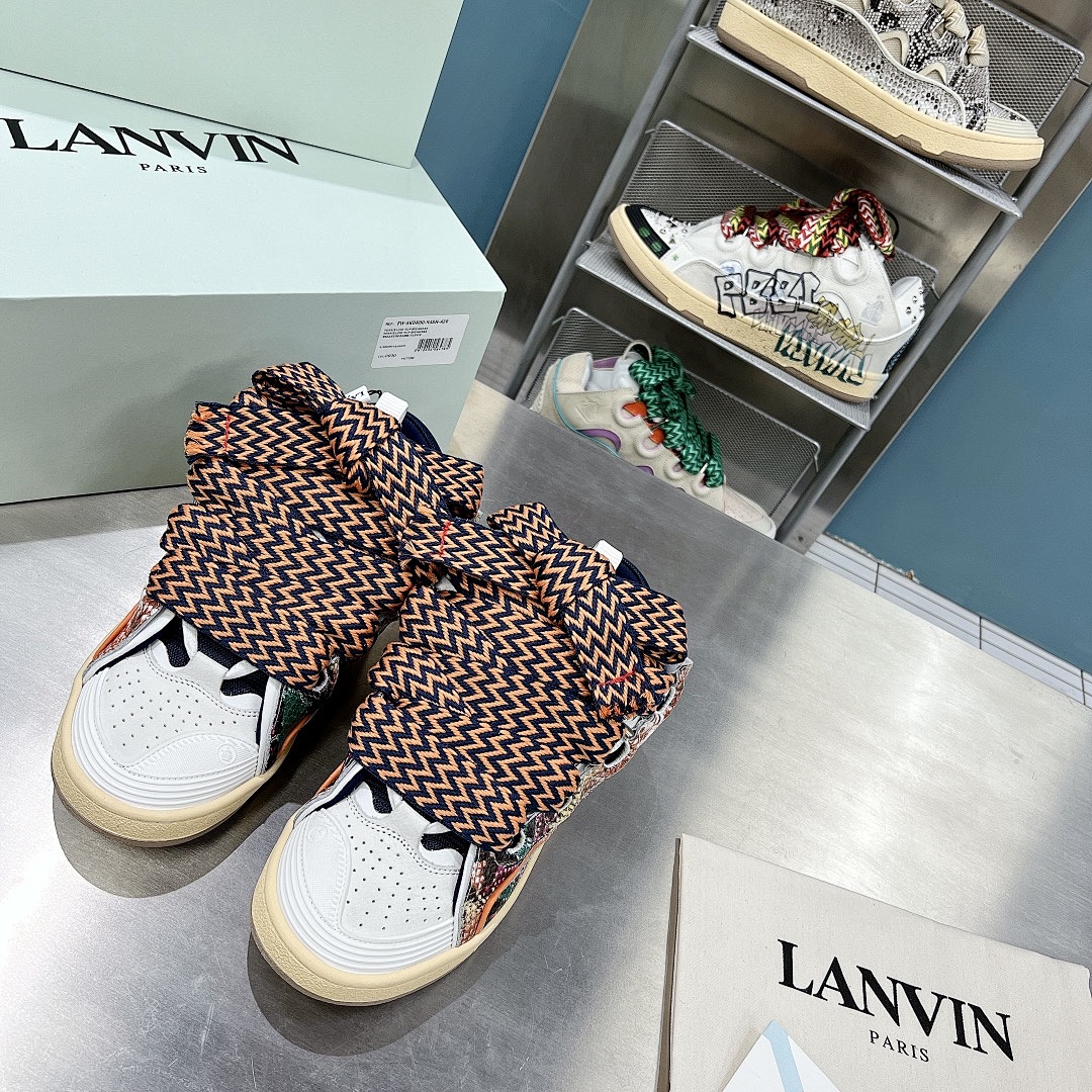 Lanvin FoShan Batch Lanvin Leather Curb Sneakers Three Generations - Image 71