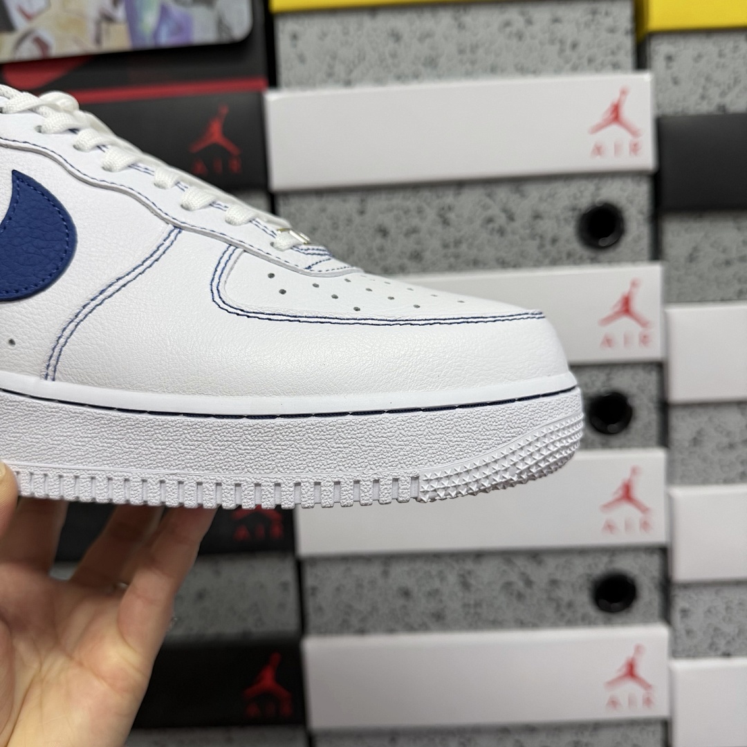 Nike Air Force 1 Low '07 LV8 (White Deep Royal Blue) - Image 6