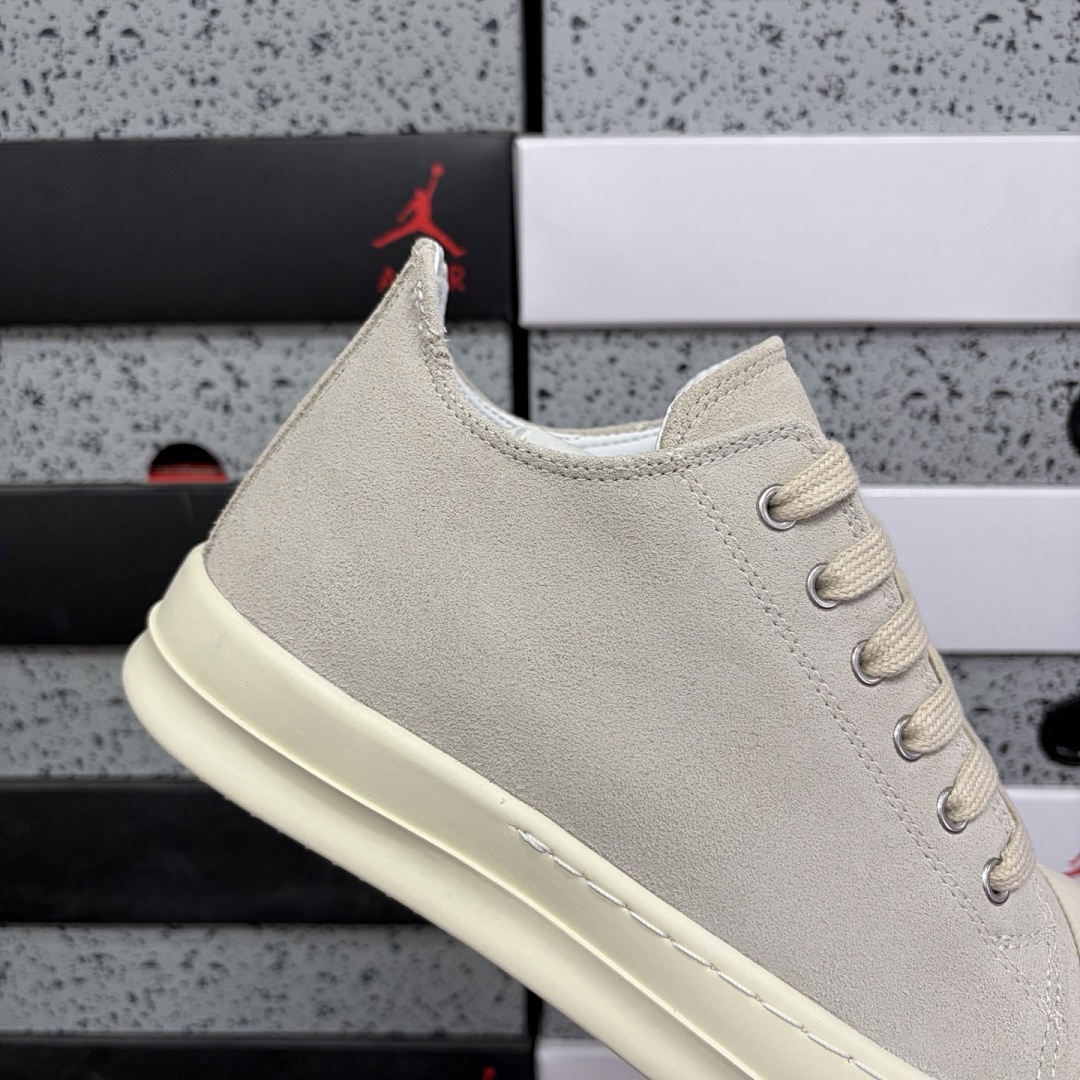 Rick Owens Vintage Sneaks Mid Grey Suede - Image 9